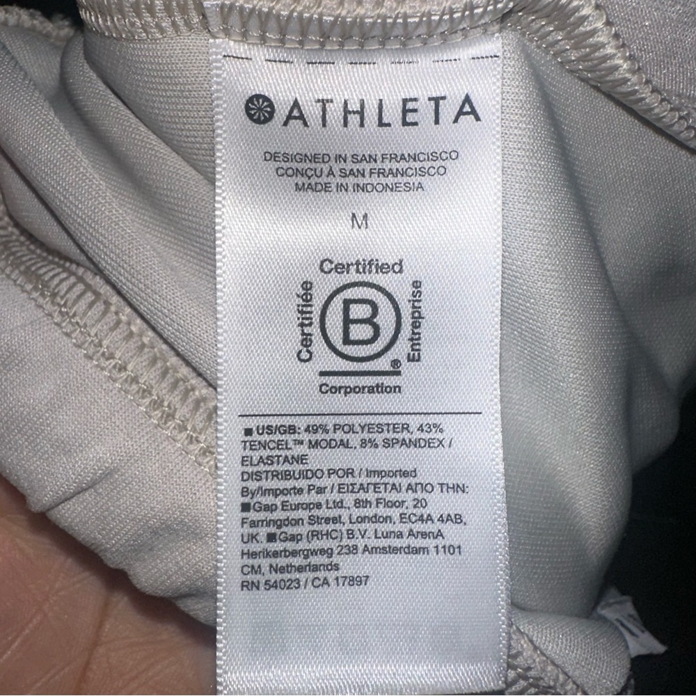 Athleta Seasoft Mid Rise Straight Crop Pants Beige Tan Size M Soft Lounge - Picture 5 of 8